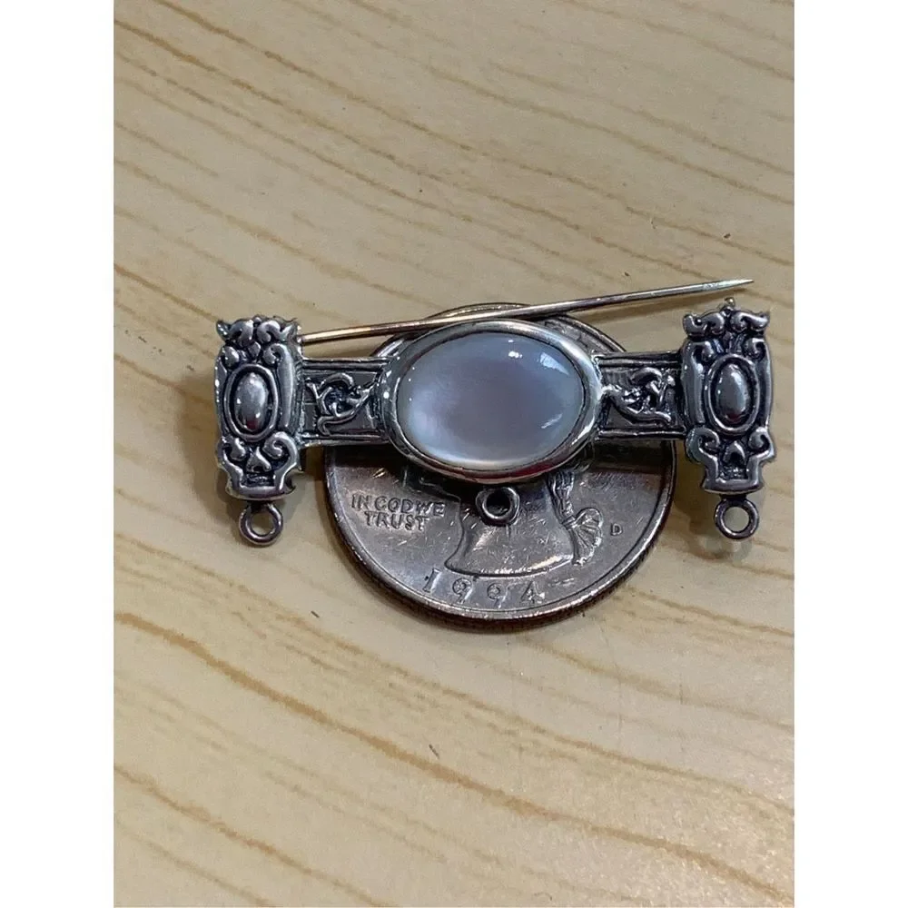 .925 Victorian Art Deco Charm Sterling Silver Pin #brooch #vintage
